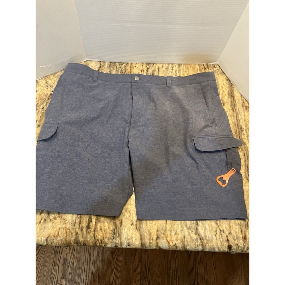 NEW Peter Millar SEASIDE Performance Stretch Cargo Shorts 42 Blue Bottle Opener